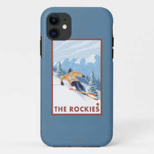 Downhhill Snow Skier - The Rockies iPhone 11 Case