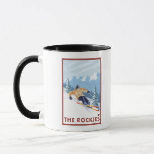Downhhill Snow Skier - The Rockies Mug