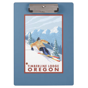 Downhhill Snow Skier - Timberline Lodge, Oregon Clipboard