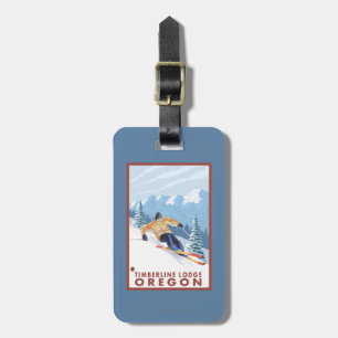 Downhhill Snow Skier - Timberline Lodge, Oregon Luggage Tag