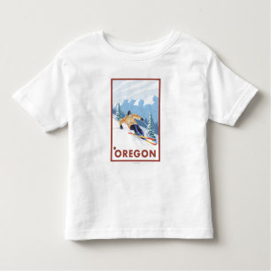 Downhhill Snow Skier- Vintage Travel Poster 2 Toddler T-Shirt