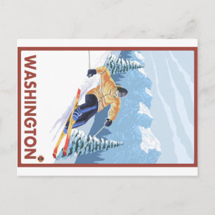 Downhhill Snow Skier - Washington Postcard