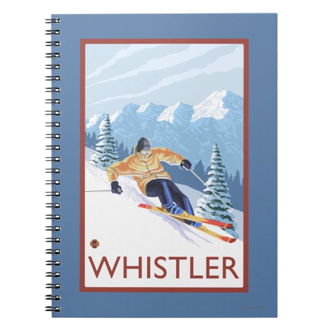 Downhhill Snow Skier - Whistler, BC Canada Notebook (Front)
