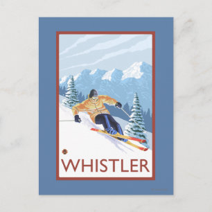 Downhhill Snow Skier - Whistler, BC Canada Postcard