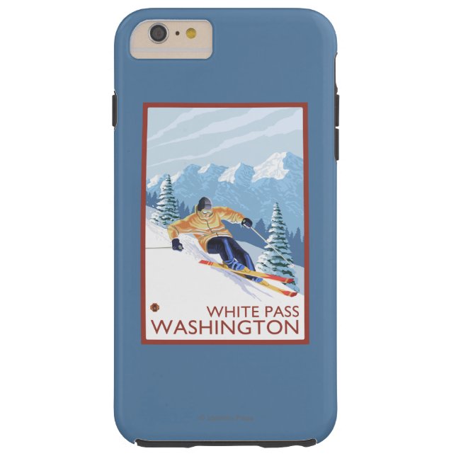 Downhhill Snow Skier - White Pass, Washington Case-Mate iPhone Case (Back)