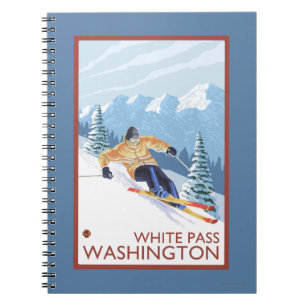 Downhhill Snow Skier - White Pass, Washington Notebook