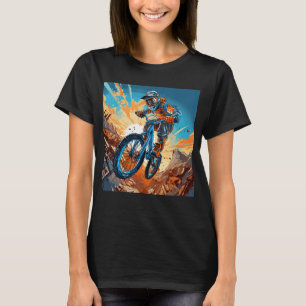 Downhill Biker Bicycle & MTB Mountain Bike Design T-Shirt