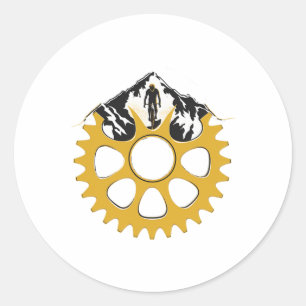 Downhill Biking Mountain Bike Mtb Cool Hobby For M Classic Round Sticker