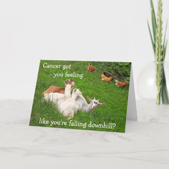 Downhill Goats Cancer Encouragement Card (Front)