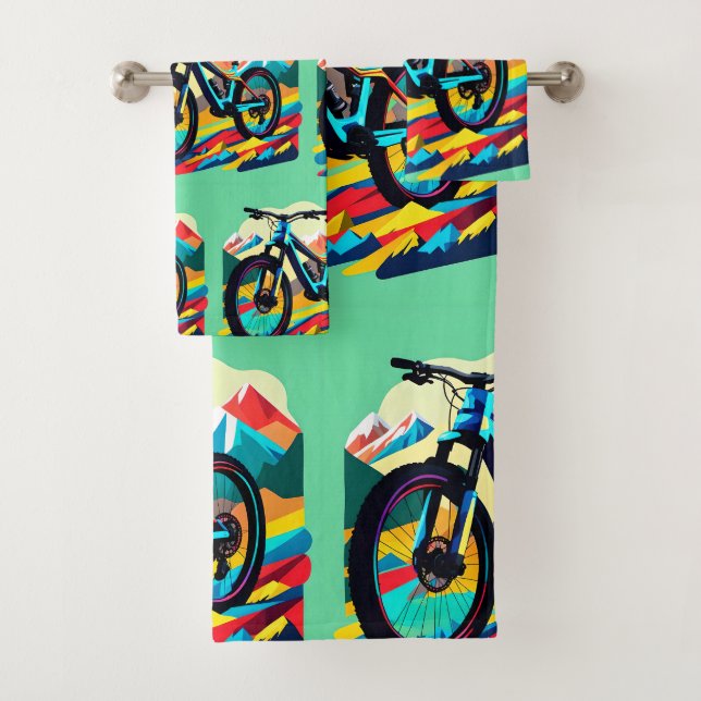 Downhill Mountain bike Bike Art Bath Towel Set (Insitu)