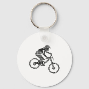 Downhill Mountain Bike Biker Mtb Mountain Biker Bo Key Ring