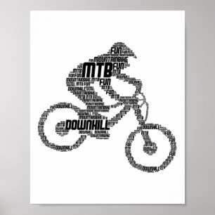 Downhill Mountain Bike Biker Mtb Mountain Biker Bo Poster