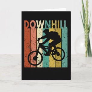 Downhill Mountain Bike Retro Sunset Funny Gift Card