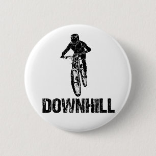 Downhill Mountain Biker 6 Cm Round Badge