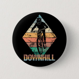 Downhill Mountain Biker 6 Cm Round Badge