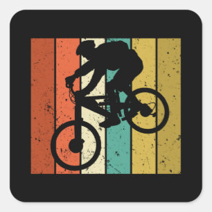 Downhill Mountain Biker Bike MTB Funny Gift Square Sticker