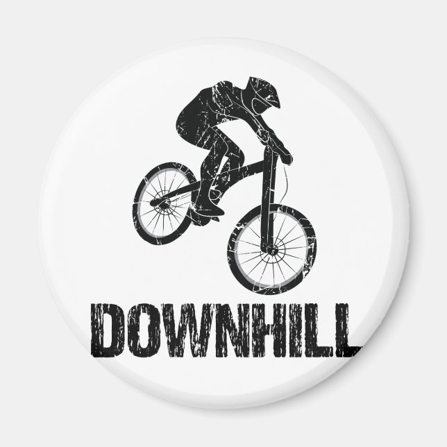 Downhill Mountain Biker Magnet (Front)