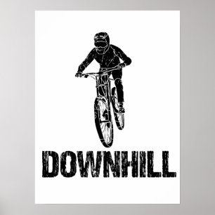 Downhill Mountain Biker Poster