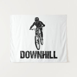 Downhill Mountain Biker Tapestry