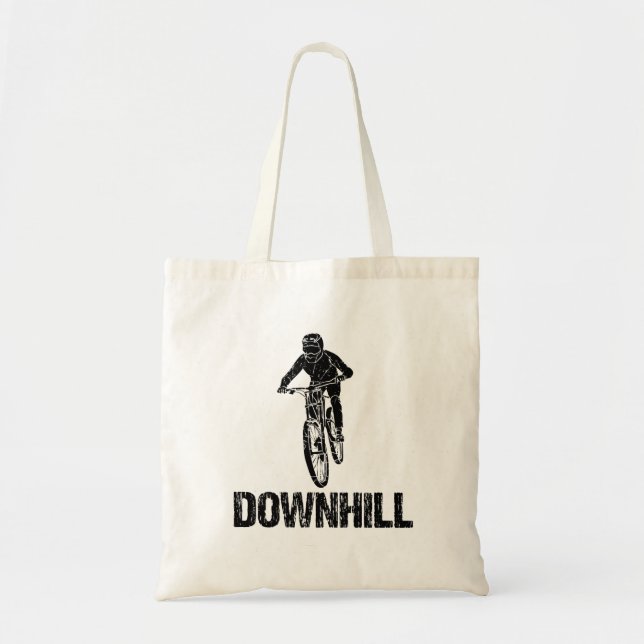 Downhill Mountain Biker Tote Bag (Front)