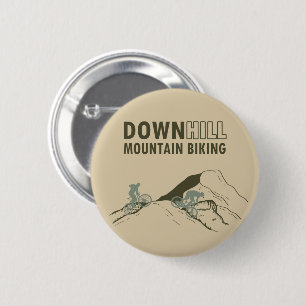 Downhill mountain biking 6 cm round badge