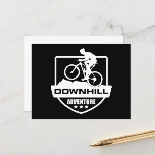 Downhill mountain biking holiday postcard