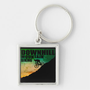 downhill mountain biking key ring