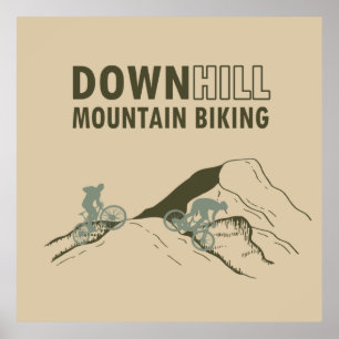Downhill mountain biking poster