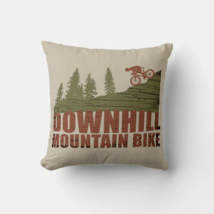 Downhill mountain biking vintage cushion