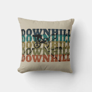 Downhill mountain biking vintage cushion