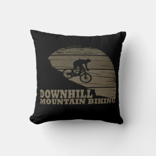Downhill mountain biking vintage cushion