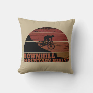 Downhill mountain biking vintage cushion