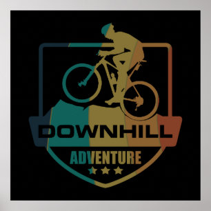 downhill mountain biking vintage poster