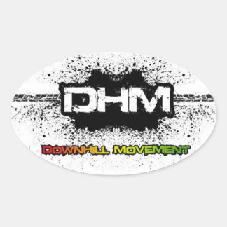 downhill movment oval sticker