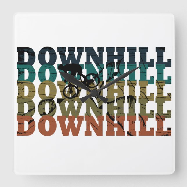 Downhill MTB Square Wall Clock (Front)