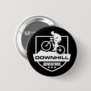 downhill off road mountain biking 6 cm round badge