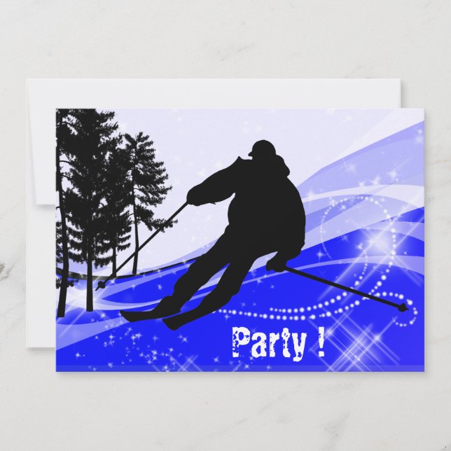 Downhill on the Ski Slope Invitation (Front)