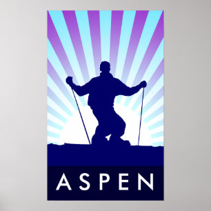 downhill ski aspen poster