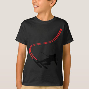 downhill ski skiing red track T-Shirt