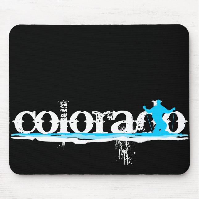 downhill ski stripes : colorado mouse pad (Front)