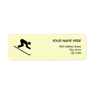 Downhill Ski Symbol Return Address Label