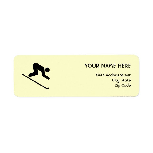 Downhill Ski Symbol Return Address Label (Front)