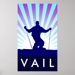 downhill ski vail poster
