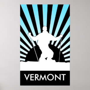 downhill ski vermont poster