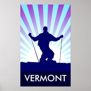 downhill ski vermont poster
