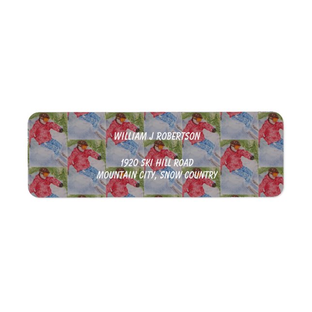 DOWNHILL SKIER ADDRESS RETURN ADDRESS LABEL (Front)