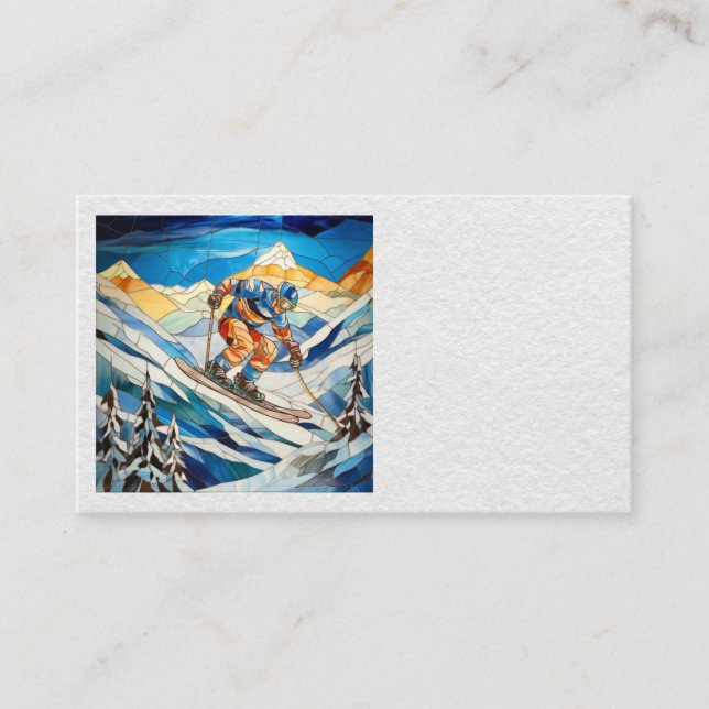 Downhill Skier Business Cards (Front)