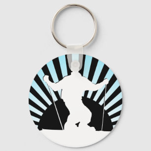 downhill skier key ring