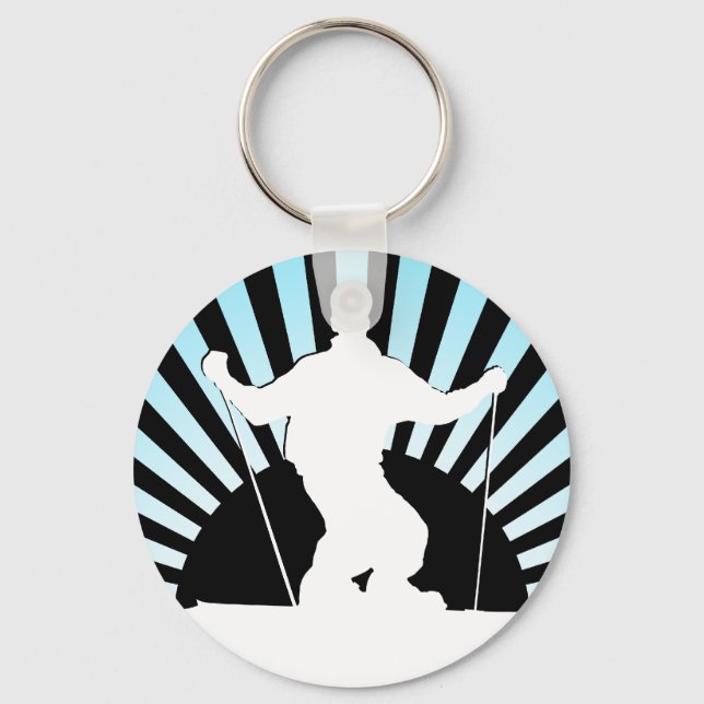 downhill skier key ring (Front)