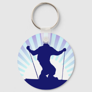 downhill skier key ring